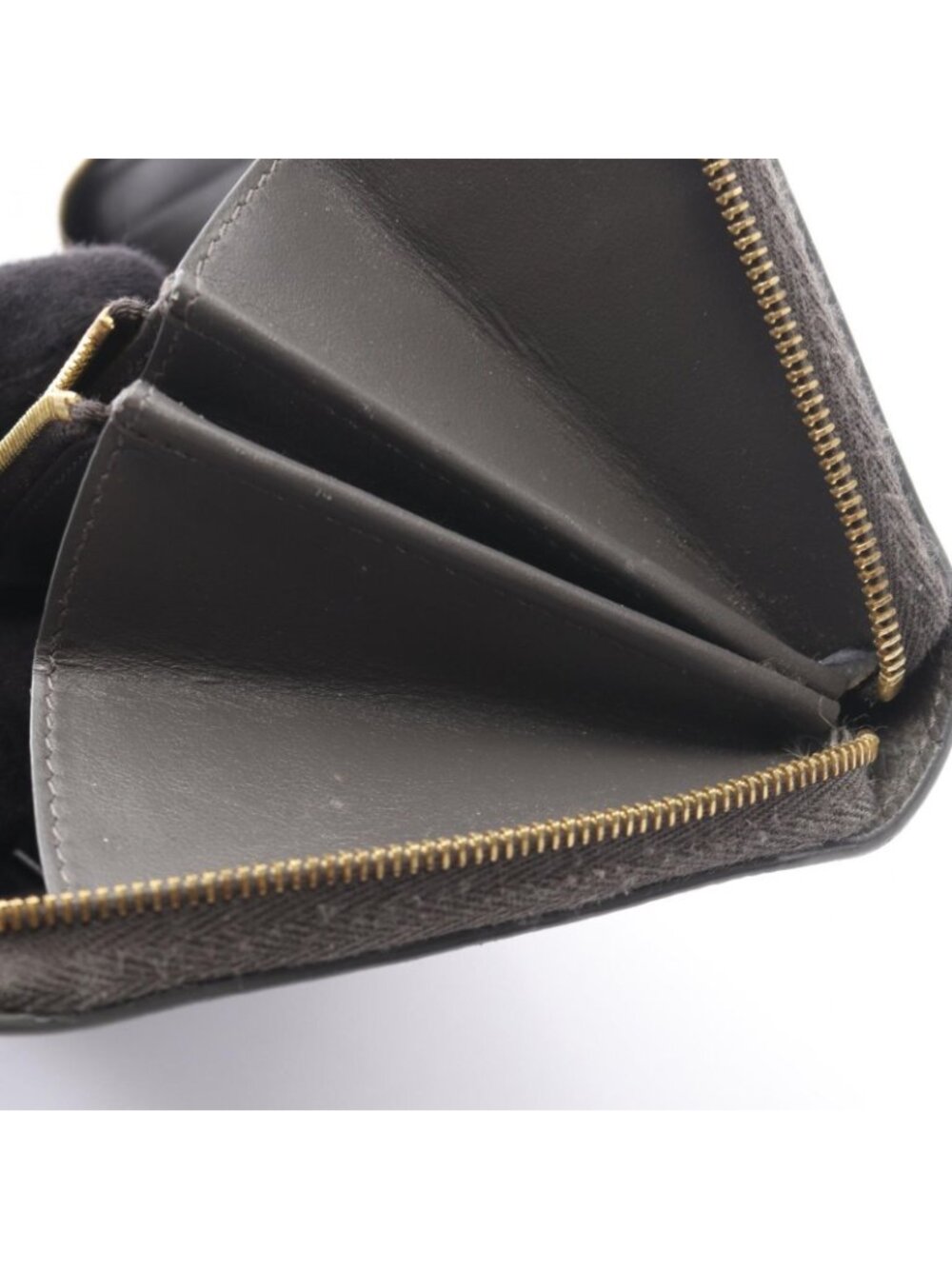 Celine Round Wallet Large Zipped Gray Leather Large - Picture 6 of 9